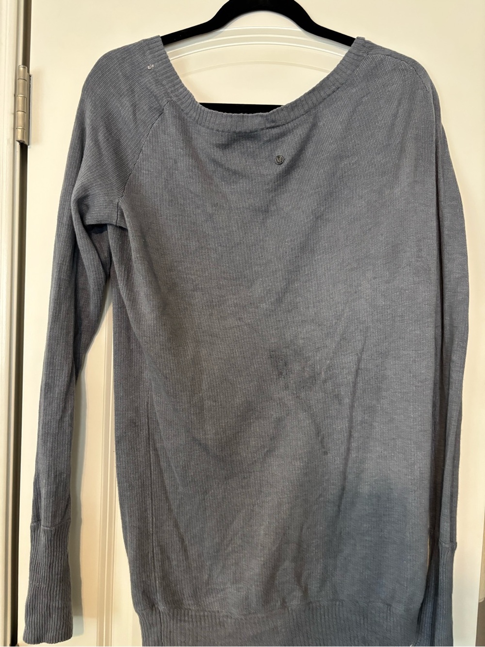 lululemon athletica Light Gray Ribbed Knit Boatneck Sweater